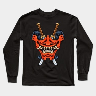 Half Oni Mask Long Sleeve T-Shirt